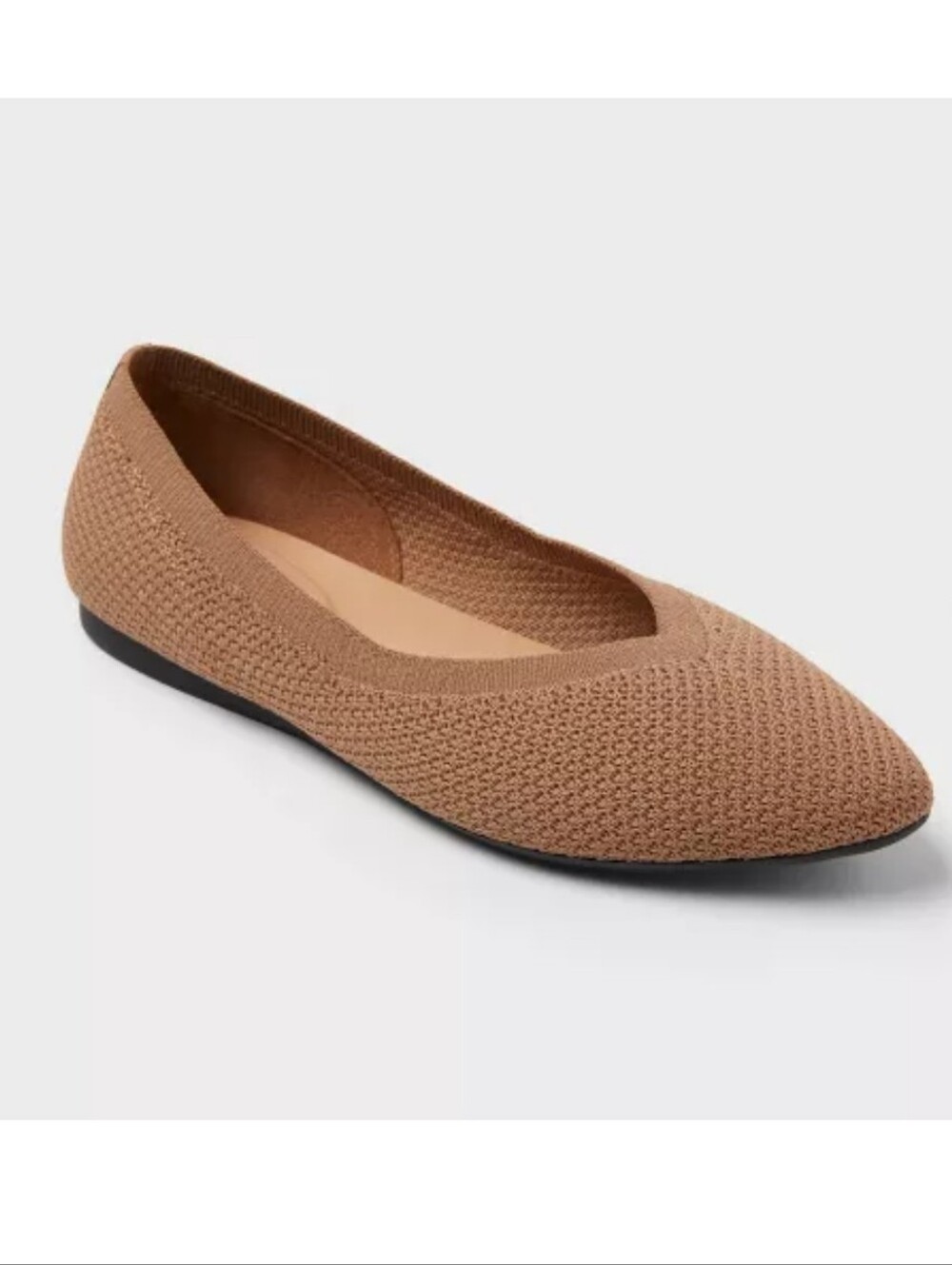 A New Day Claire Knit Washable Flats -  Tan Size 8